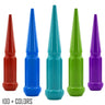 1 pc 12x1.5 custom color spike spline lug nuts 4.5" tall powder coated durable coating prismatic powder