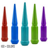 16 pc 12x1.5 custom color spike spline lug nuts 4.5" tall powder coated durable coating prismatic powder