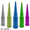 20 pc 9/16-18 custom color spike spline lug nuts 4.5" tall powder coated durable coating prismatic powder