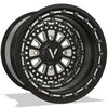 V7 black milled billet utv wheel utv rims for can am x3 polaris rzr 1000 yamaha yxz1000. custom color utv off road bead lock wheels