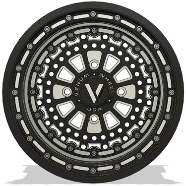 venum wheel v-7 black milled bilet utv wheel rims custom colors for can am polaris rzr pro r  yxz off road wheels