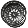 v7 front view off road beadlock wheels custom black milled for 4x137 4x156 4x110 mm bolt patterns billet