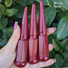 20 pc 14x1.5 wrinkle maroon spike lug nuts 4.5" tall powder coated durable coating