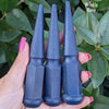 1 pc 9/16-18 wrinkle navy blue spike lug nuts 4.5" tall powder coated durable coating