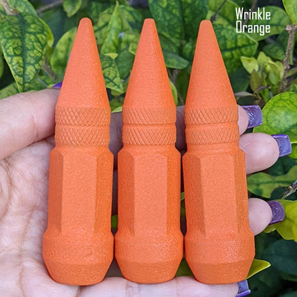 20 Pc 14x1.5 Short Spike Lug Nuts 3" Tall - Powder Coated - Various Colors