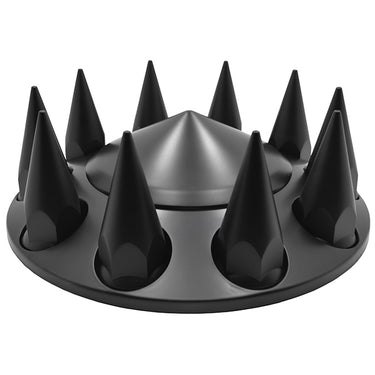 10 Lug Hub Caps Spikes ABS Thread On Front 10x285.75 MM.  These Are Made Out of ABS Plastic  Sold as A Set | 1 Set = 1 Hub Cap + 10 Spike Caps  Available In Black & Chrome  A Must if Installing New Wheels