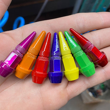 4 Pc Air Valve Stems Spike Cap - Powder Coated - Various Colors